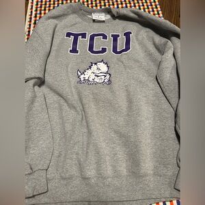 Champion Gray TCU Logo Crewneck Sweater